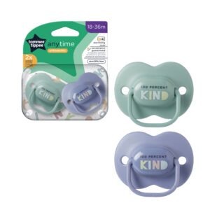 Tommee Tippee Any Time 2 Soothers 18-36 Months Green & Purple