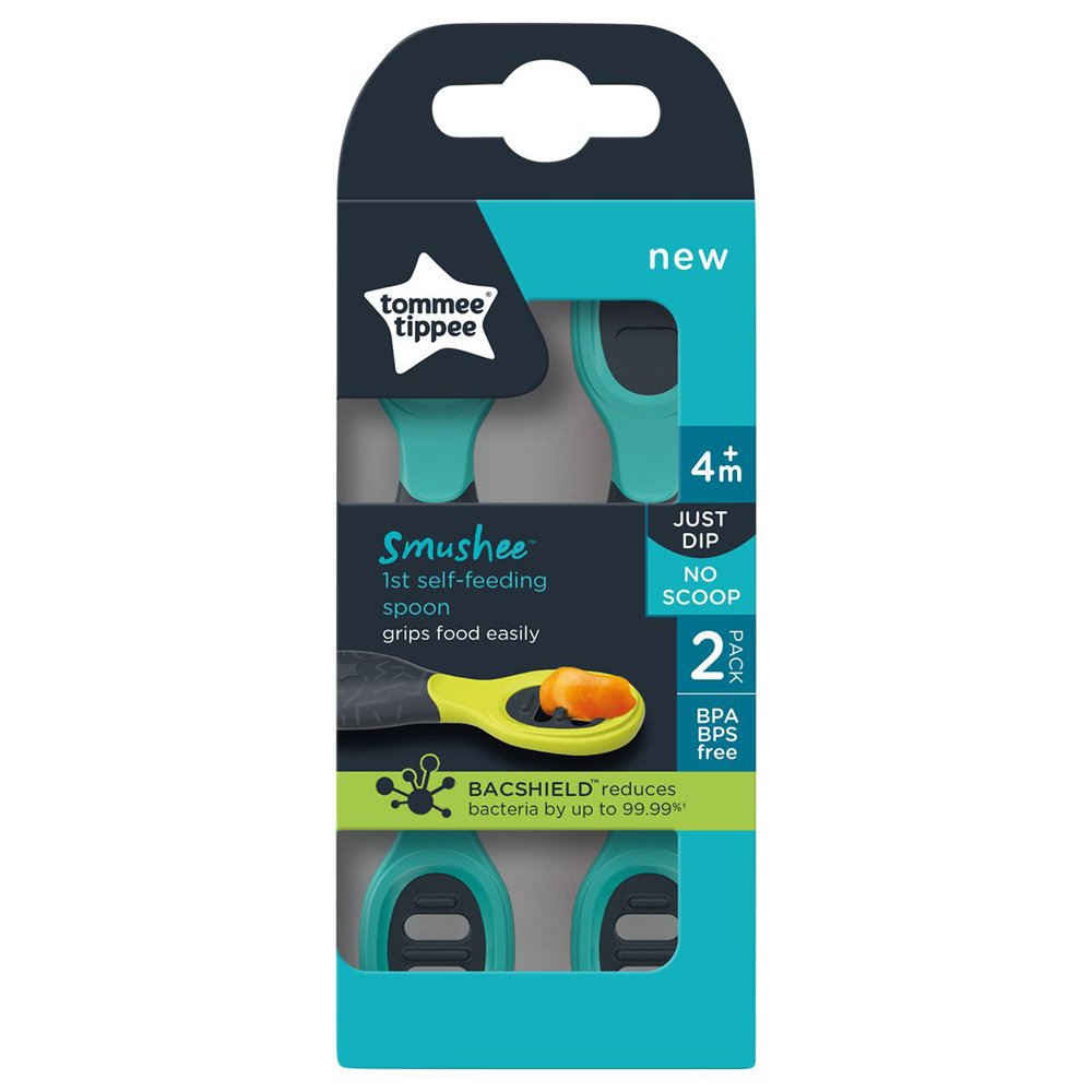 Tommee Tippee?Baby Spoons Smushee First Self-Feeding Weaning 4m+ Pack of 2 - Image 2