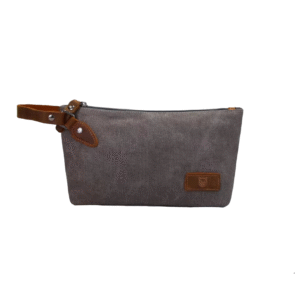 Grey Slim Canvas Pouch