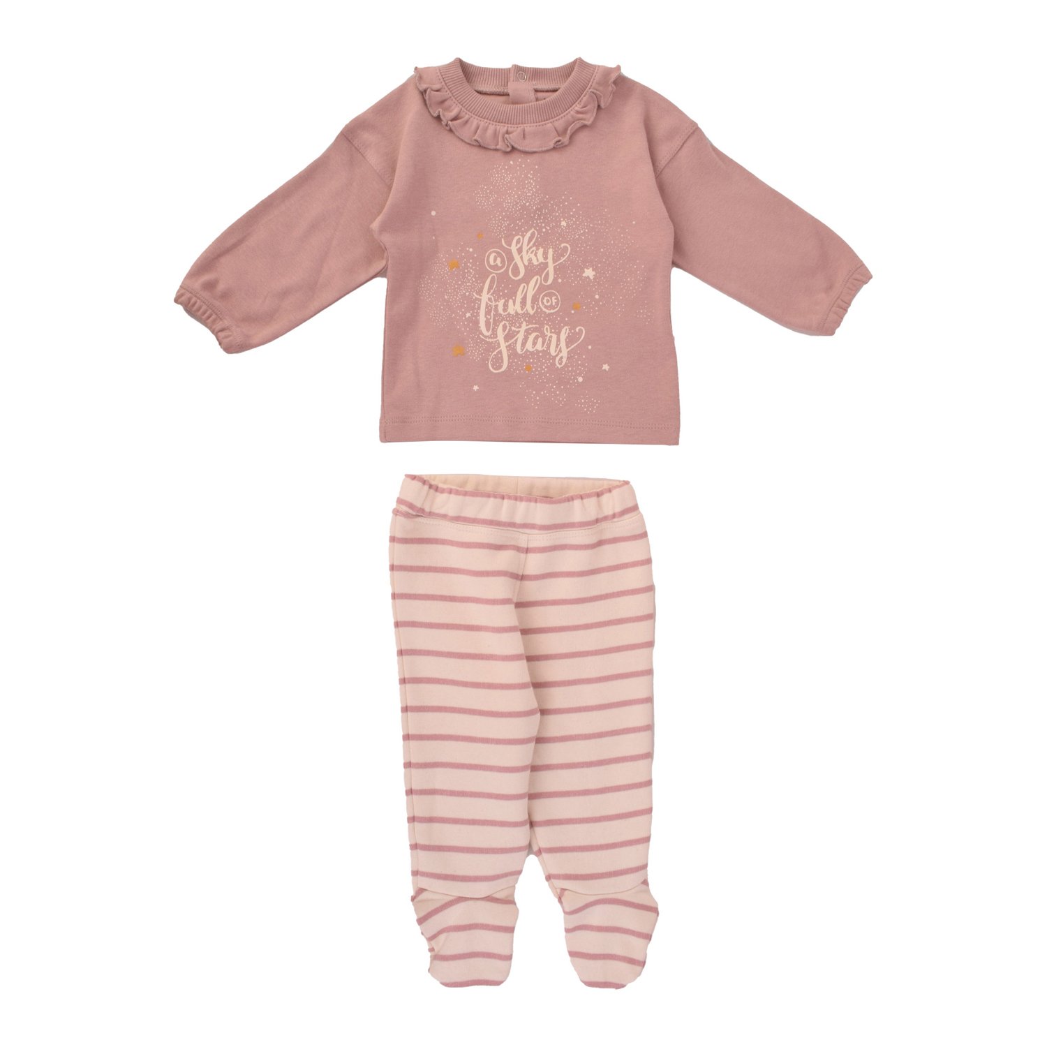 Junior Pink Stripe Printed Pajamas & Hoodi Jacket (6-9 m) - الصورة 3