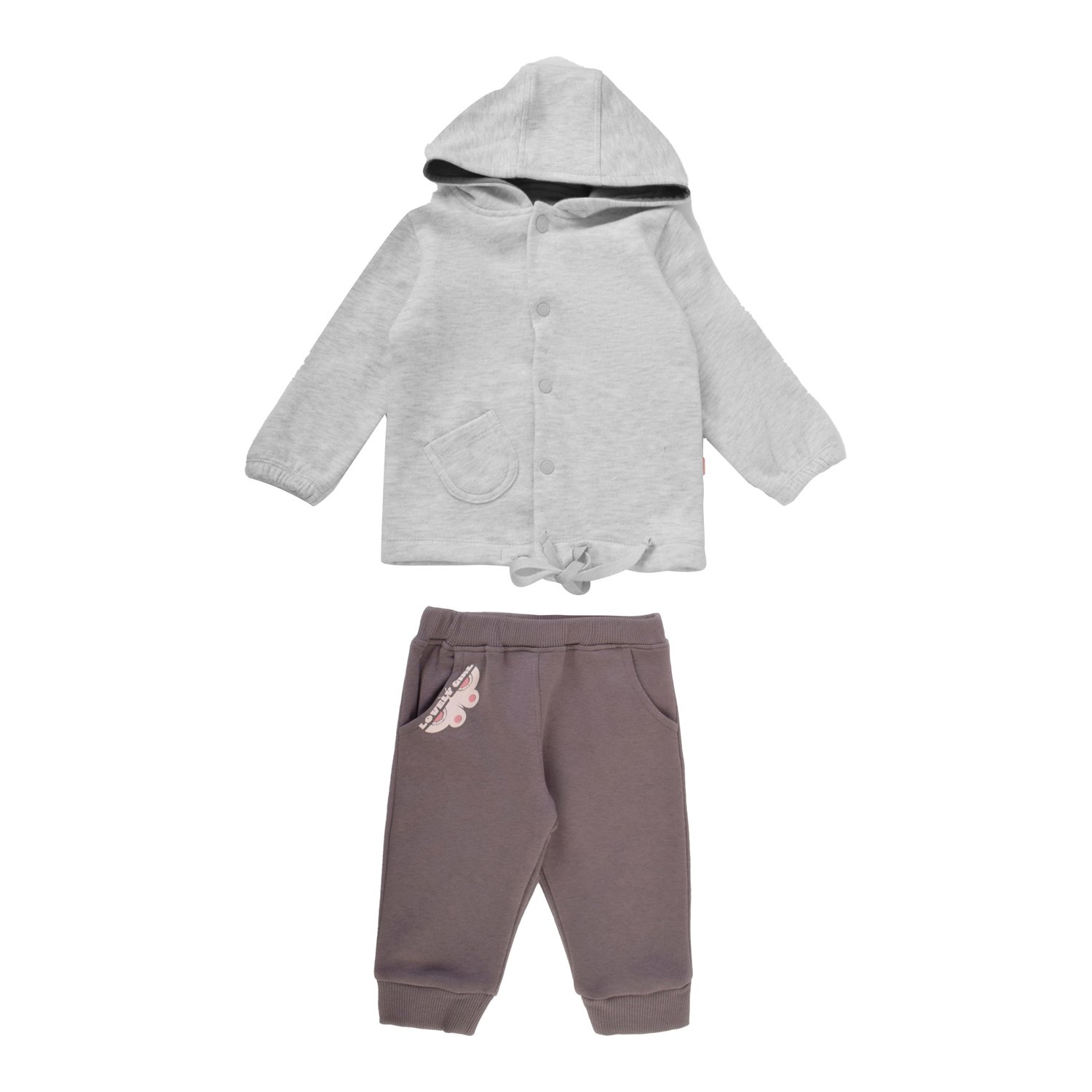 Junior Simple Sweetness Printed Set (Bodysuit, Pants, Hoodi Jacket) (3-6 m) - الصورة 5