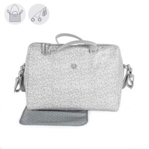 Pasito a Pasito Borsa Fasciatoio Ecopelle Grigio - Flower Mellow Line