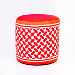 Ottoman Pouf Couch - Red & White
