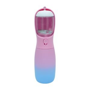 Pink and Blue Gradient Portable Pet Water Bottle