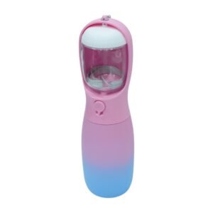 Pink and Blue Gradient Portable Pet Water Bottle