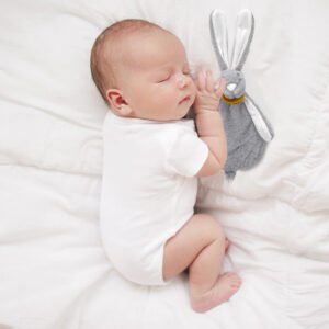 Babyjem Rabbit With Pacifier Hanger / Stone Color
