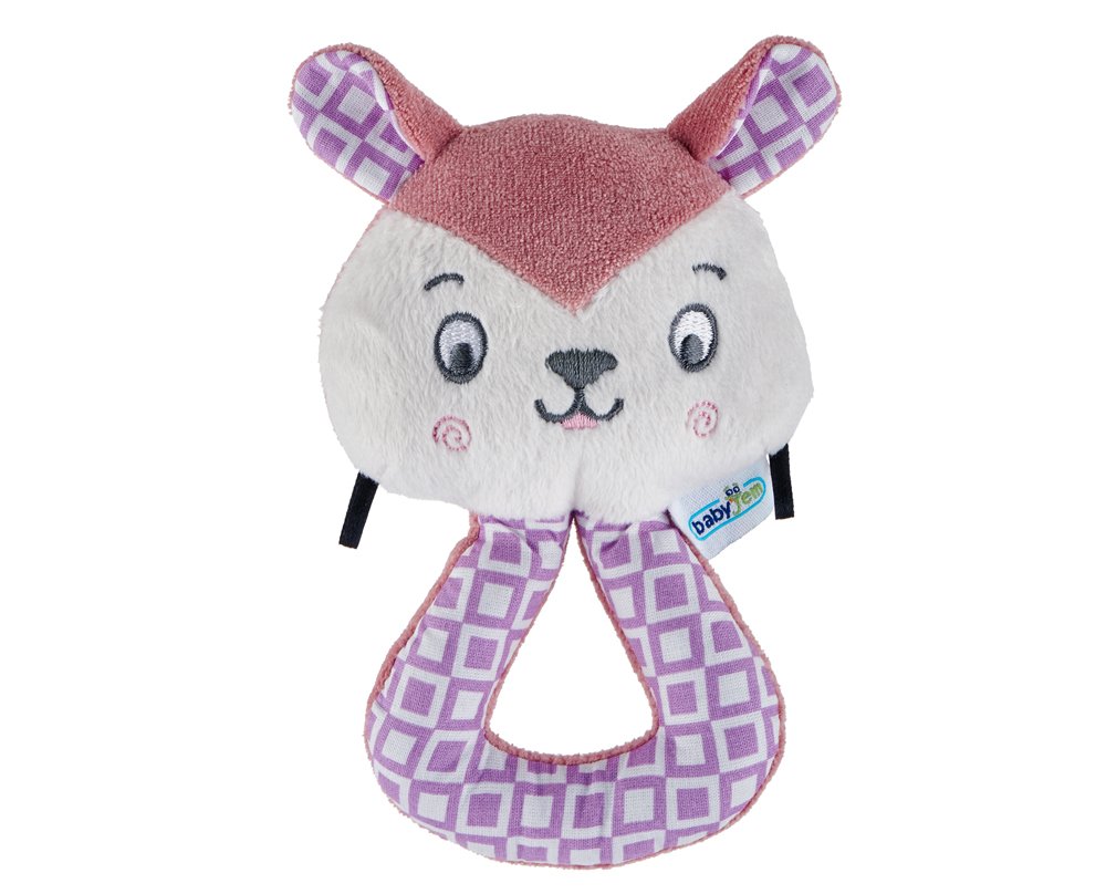 Babyjem Soft Baby Cat Rattle Toy / Rose