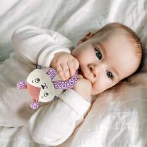 Babyjem Soft Baby Cat Rattle Toy / Rose