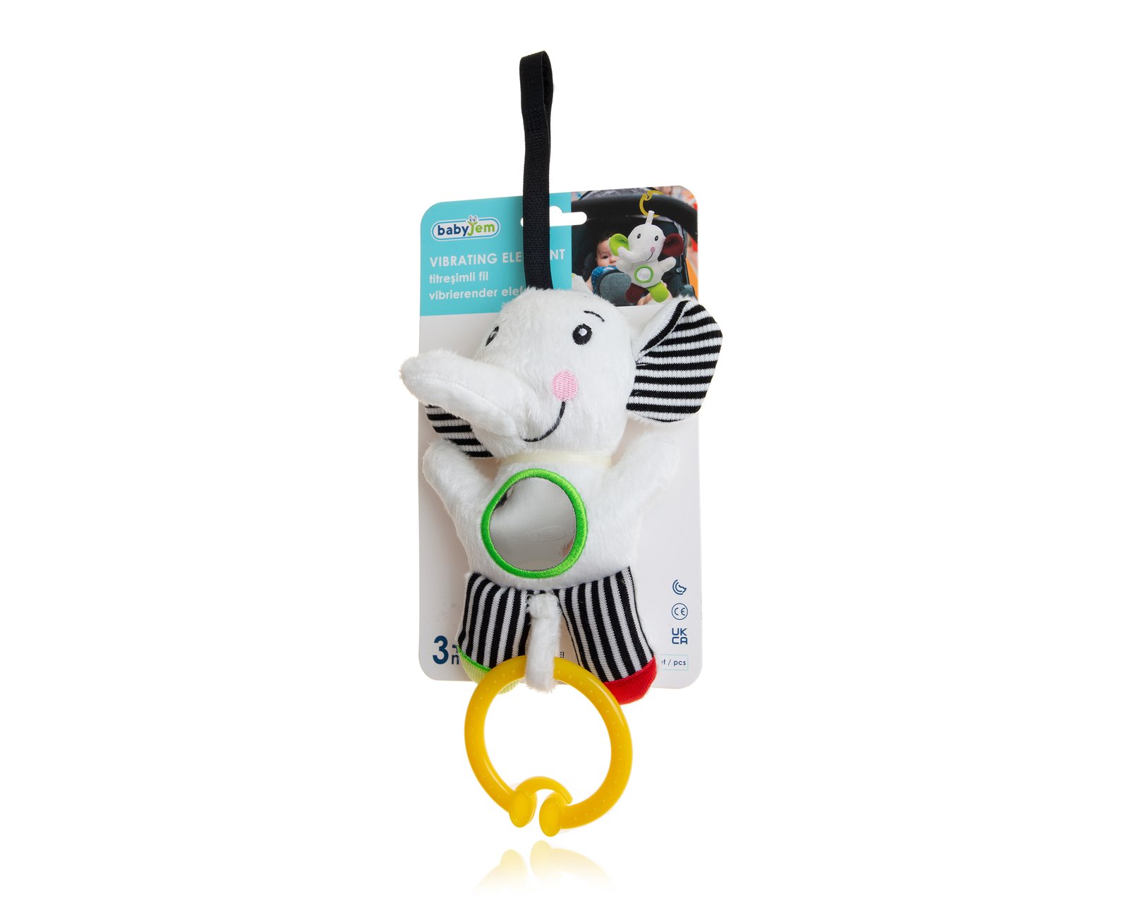 Babyjem Vibrating Baby Elephant Toy / Black&White Ear - الصورة 7