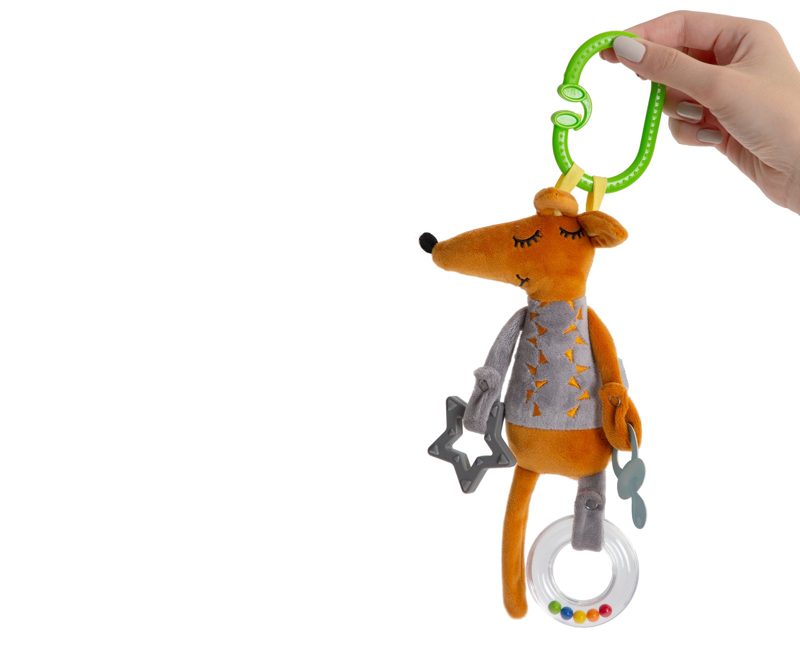 Babyjem Fox Stroller Toy Gray - الصورة 4
