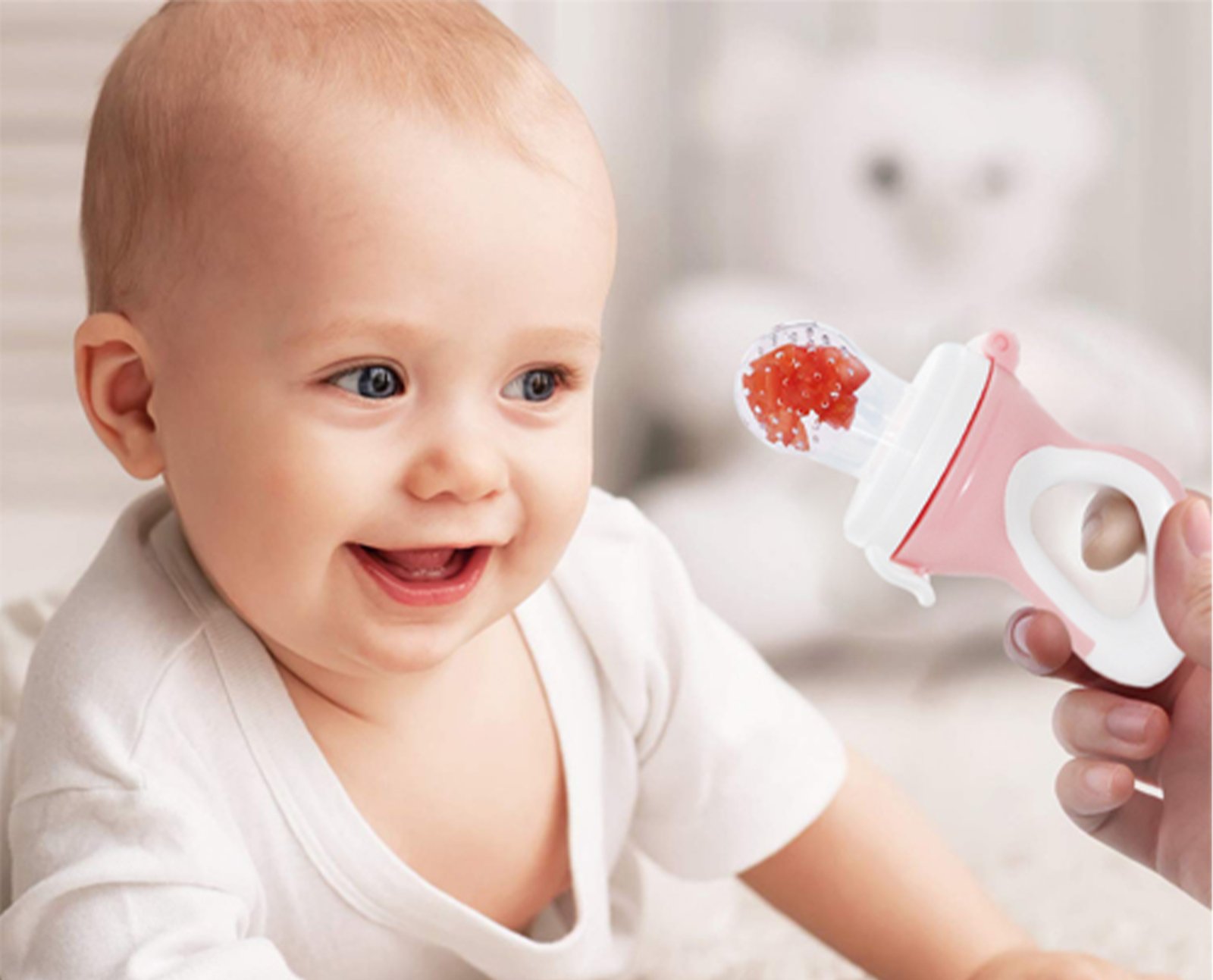 Babyjem Silicon Fruit Vegetable Suck /Pacifier Pink - Image 2