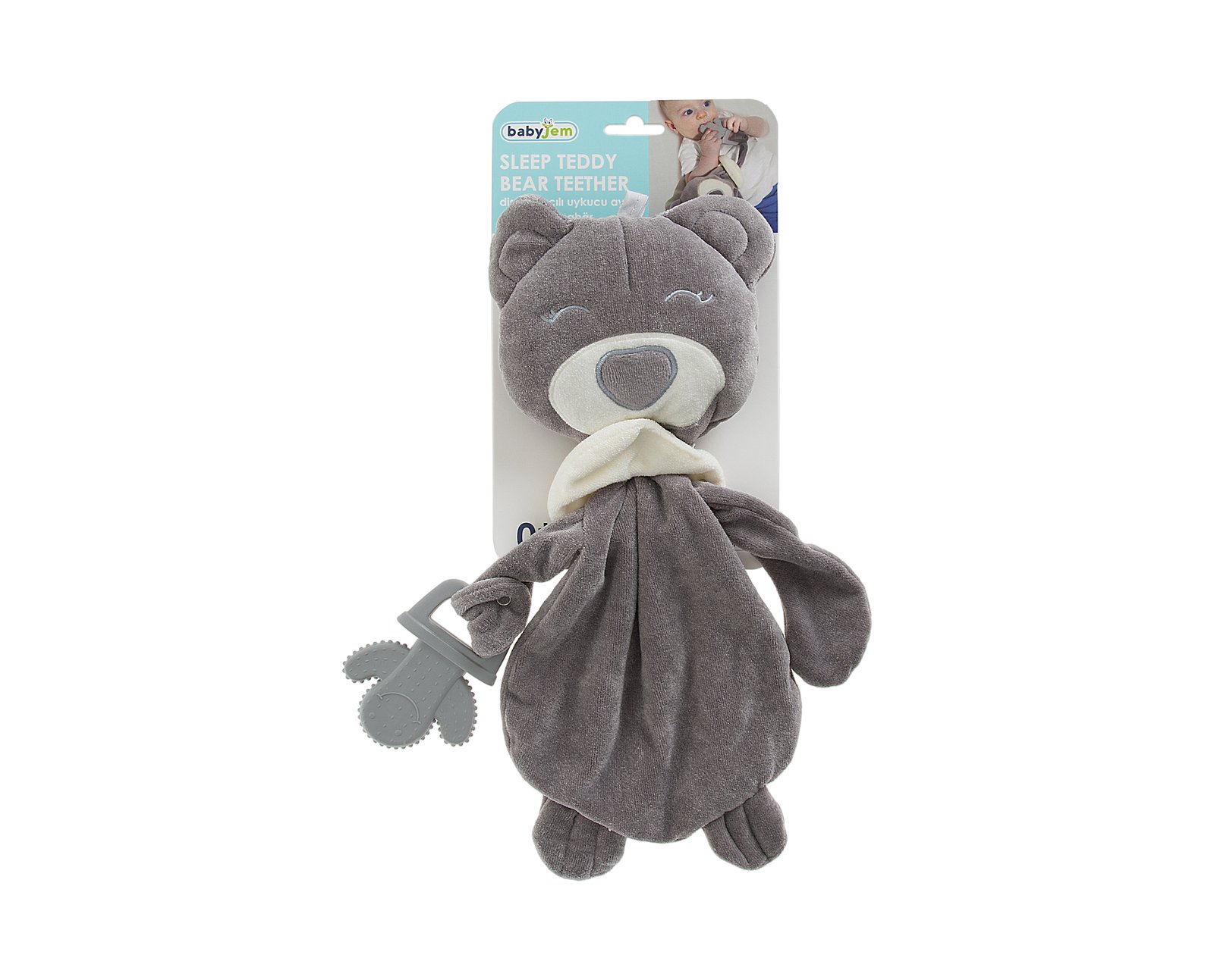 Babyjem My Sweet Bear Toy With Teether / Grey - الصورة 6