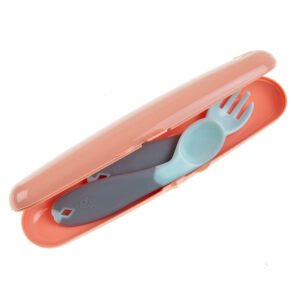 Babyjem Plastic Fork & Spoon Travel Case / Rose Color