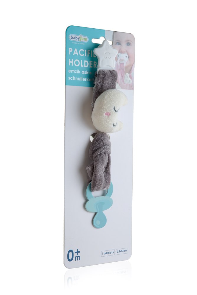 Babyjem Soother Holder Grey New Design - الصورة 7