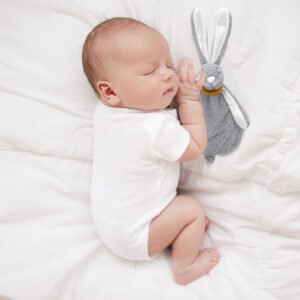 Babyjem Rabbit With Pacifier Hanger / Grey