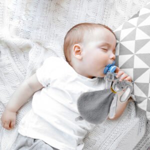 Babyjem Rabbit With Pacifier Hanger / Grey