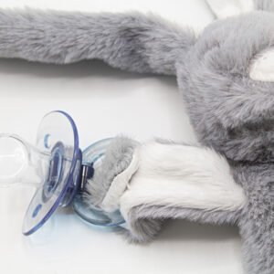 Babyjem Rabbit With Pacifier Hanger / Grey