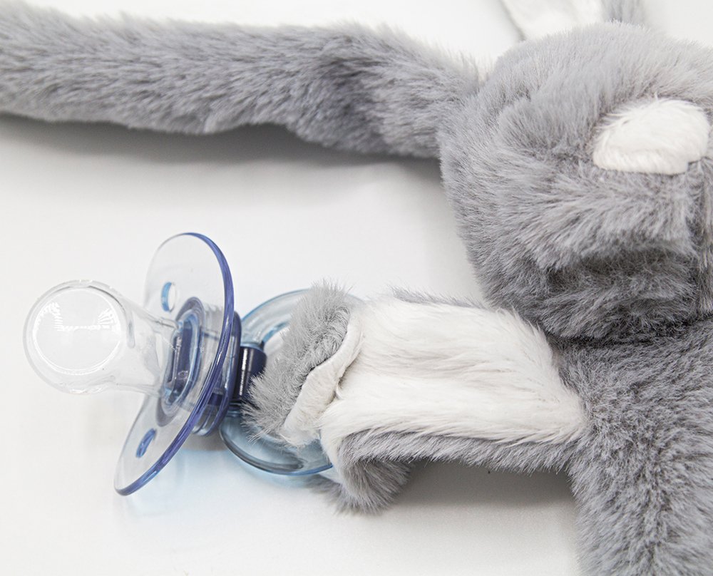 Babyjem Rabbit With Pacifier Hanger / Grey - Image 4