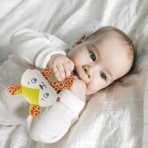 Babyjem Soft Baby Cat Rattle Toy / Yellow