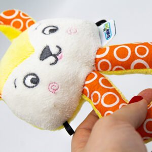 Babyjem Soft Baby Cat Rattle Toy / Yellow