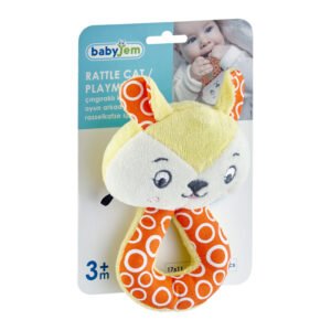 Babyjem Soft Baby Cat Rattle Toy / Yellow