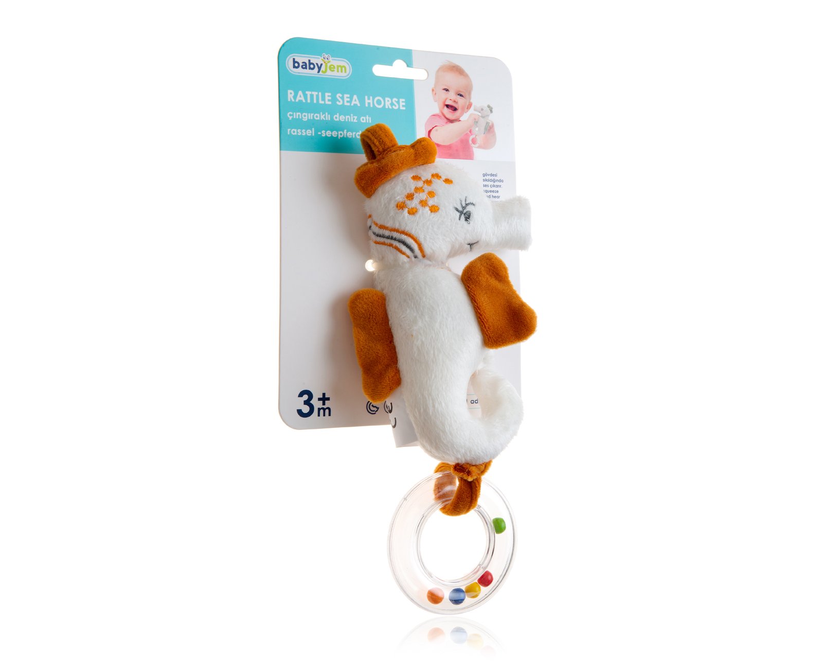 Babyjem Soft Baby Seahorse Rattle Toy / Orange - Image 7