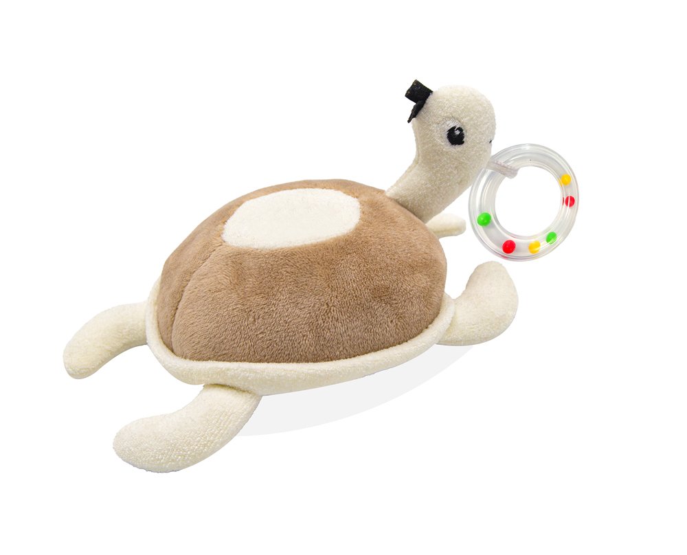 Babyjem Soft Baby Turtle Rattle Toy /Brown