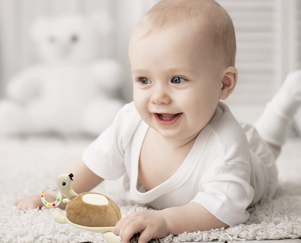 Babyjem Soft Baby Turtle Rattle Toy /Brown - الصورة 2