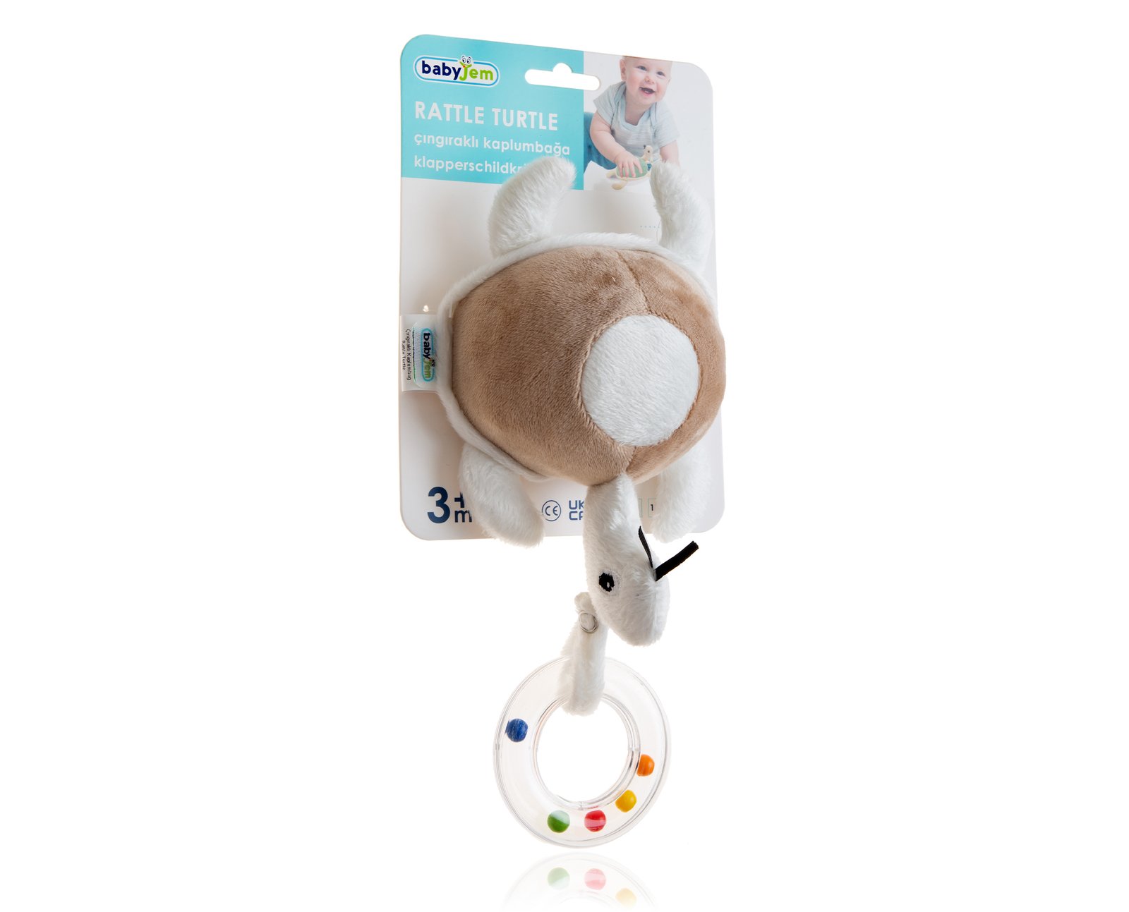 Babyjem Soft Baby Turtle Rattle Toy /Brown - الصورة 7