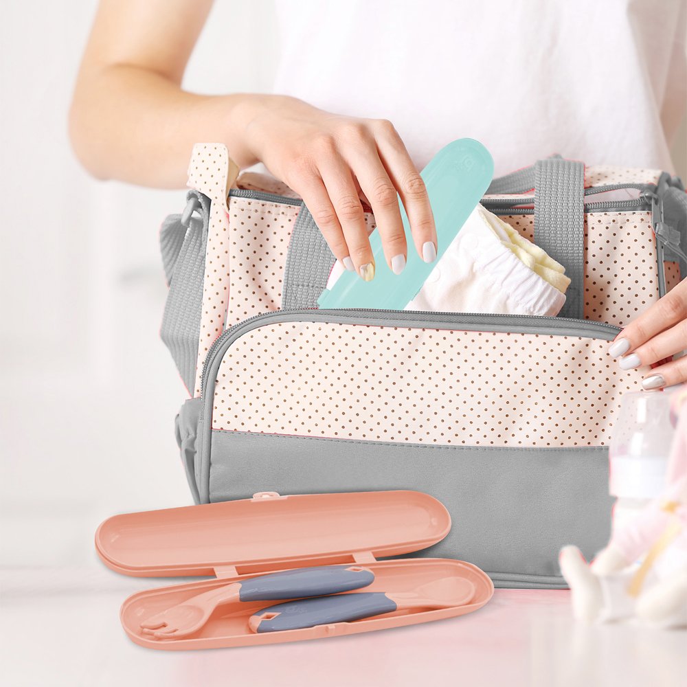 Babyjem Plastic Fork & Spoon Travel Case / Whi?te - الصورة 2