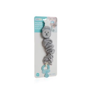 Babyjem Pacifier Hanger With Raw Silk Material(Muslin) Grey