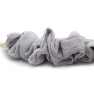 Babyjem Pacifier Hanger With Raw Silk Material(Muslin) Grey