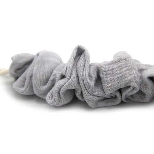 Babyjem Pacifier Hanger With Raw Silk Material(Muslin) Grey - Image 9