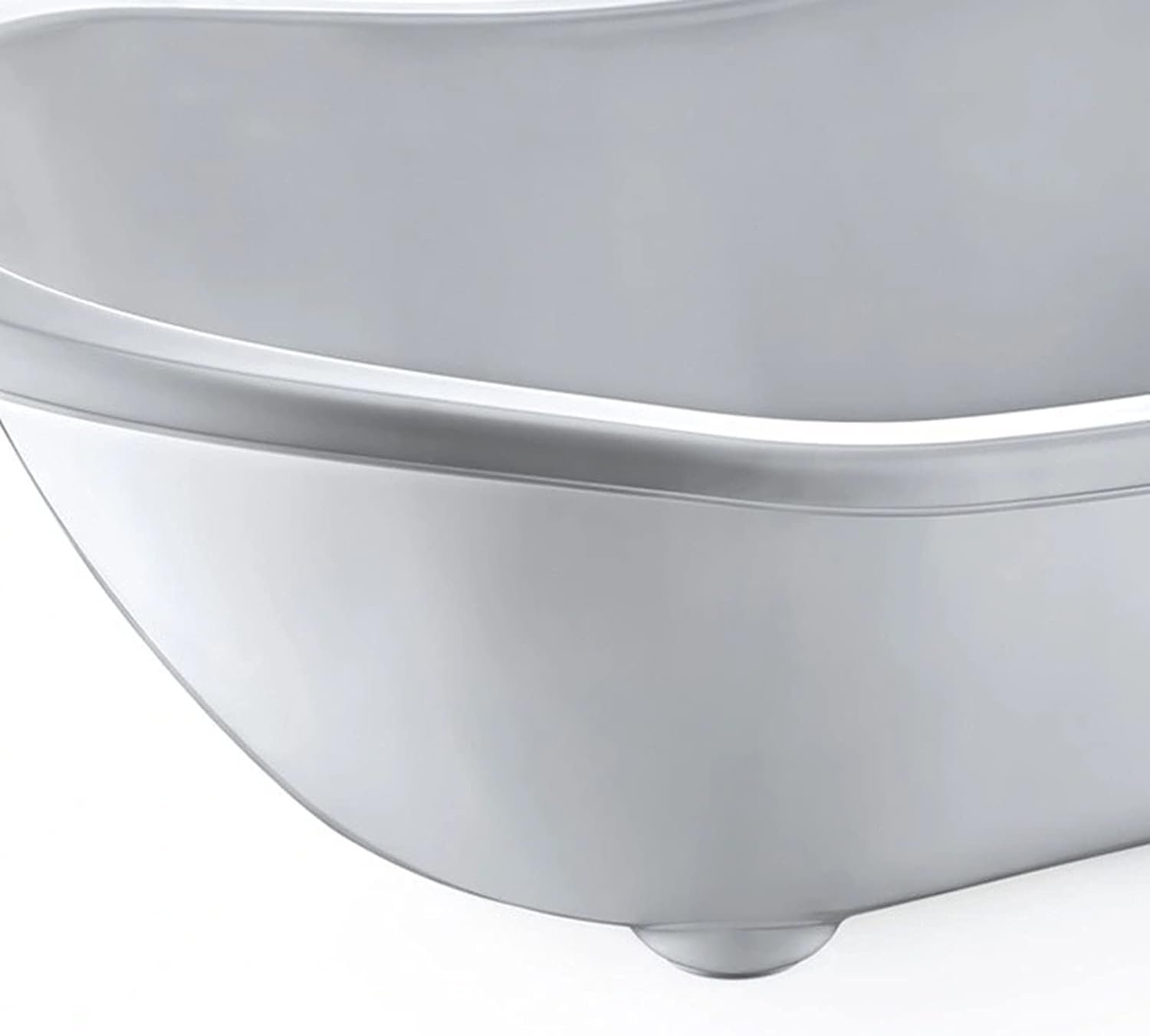 Babyjem Big Size Draining Bath Tub Soft, Grey - الصورة 2