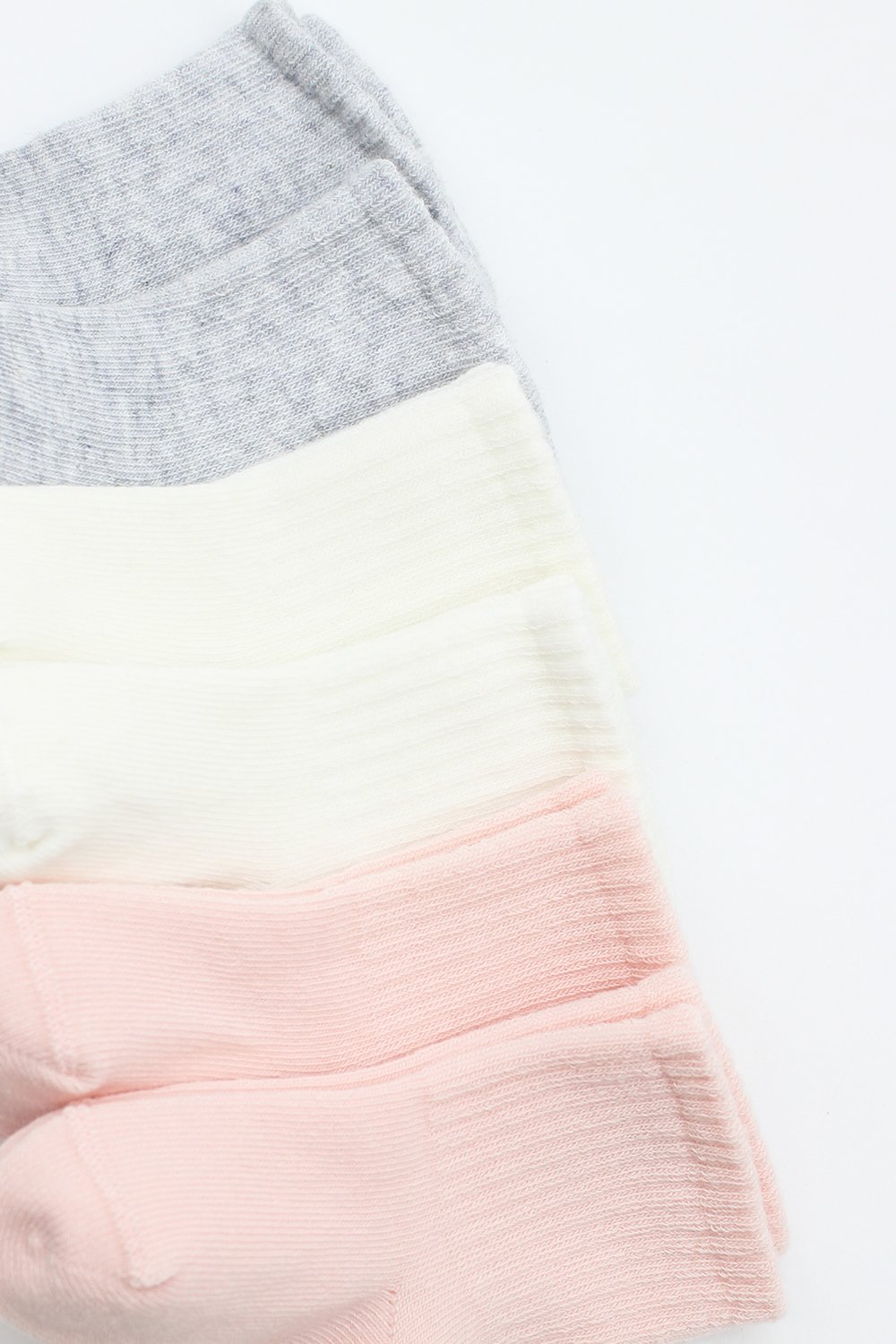 Bistyle Basic 6-Pairs Combed Flat Quarter Socks (12-24 m) (Pink, Grey, Beige) - Image 5