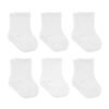 Bistyle 6-Pairs Combed Flat Quarter Socks (6-12 m) White