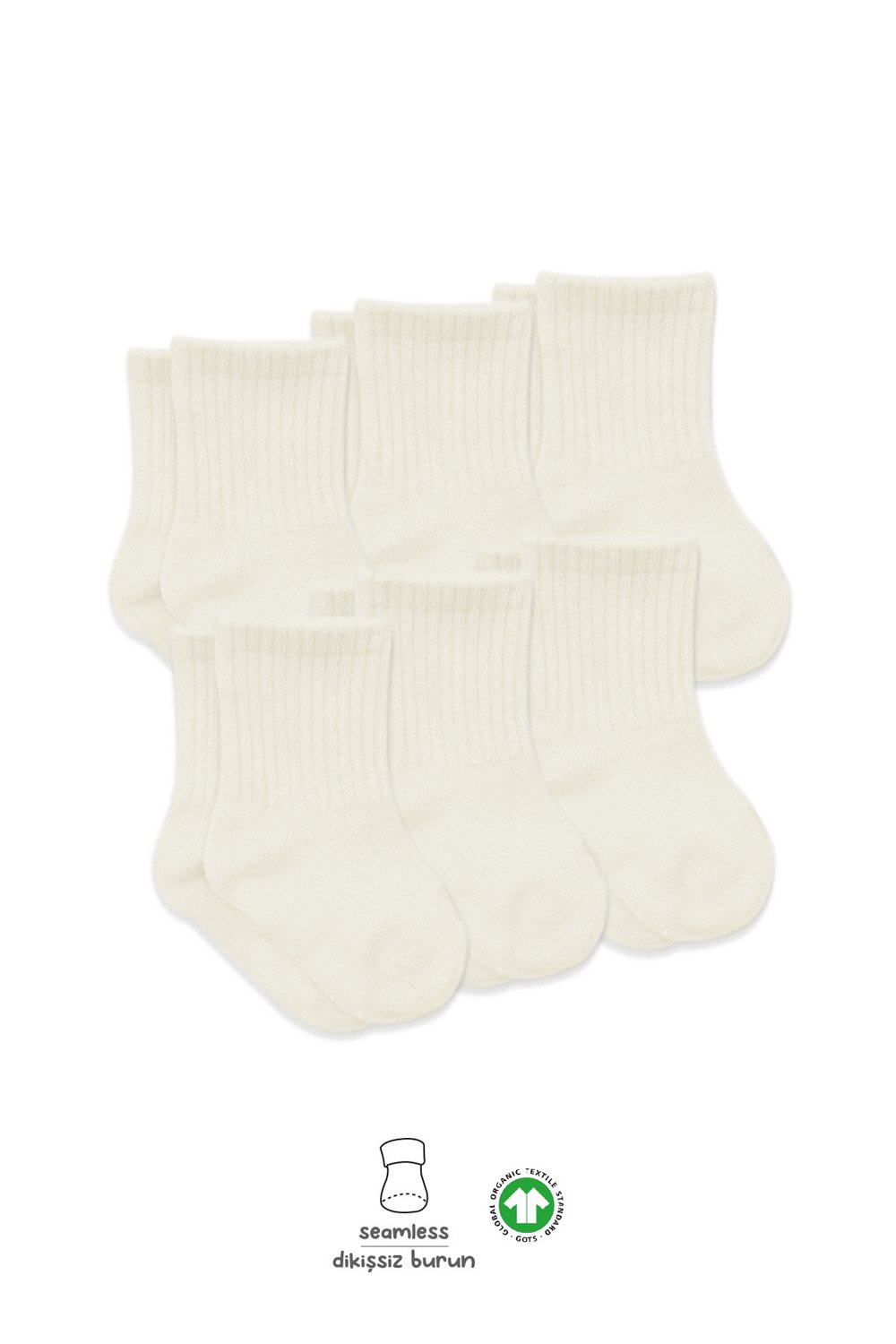 Bistyle 6-Pairs Combed Flat Quarter Socks (12-24 m) Beige - الصورة 3