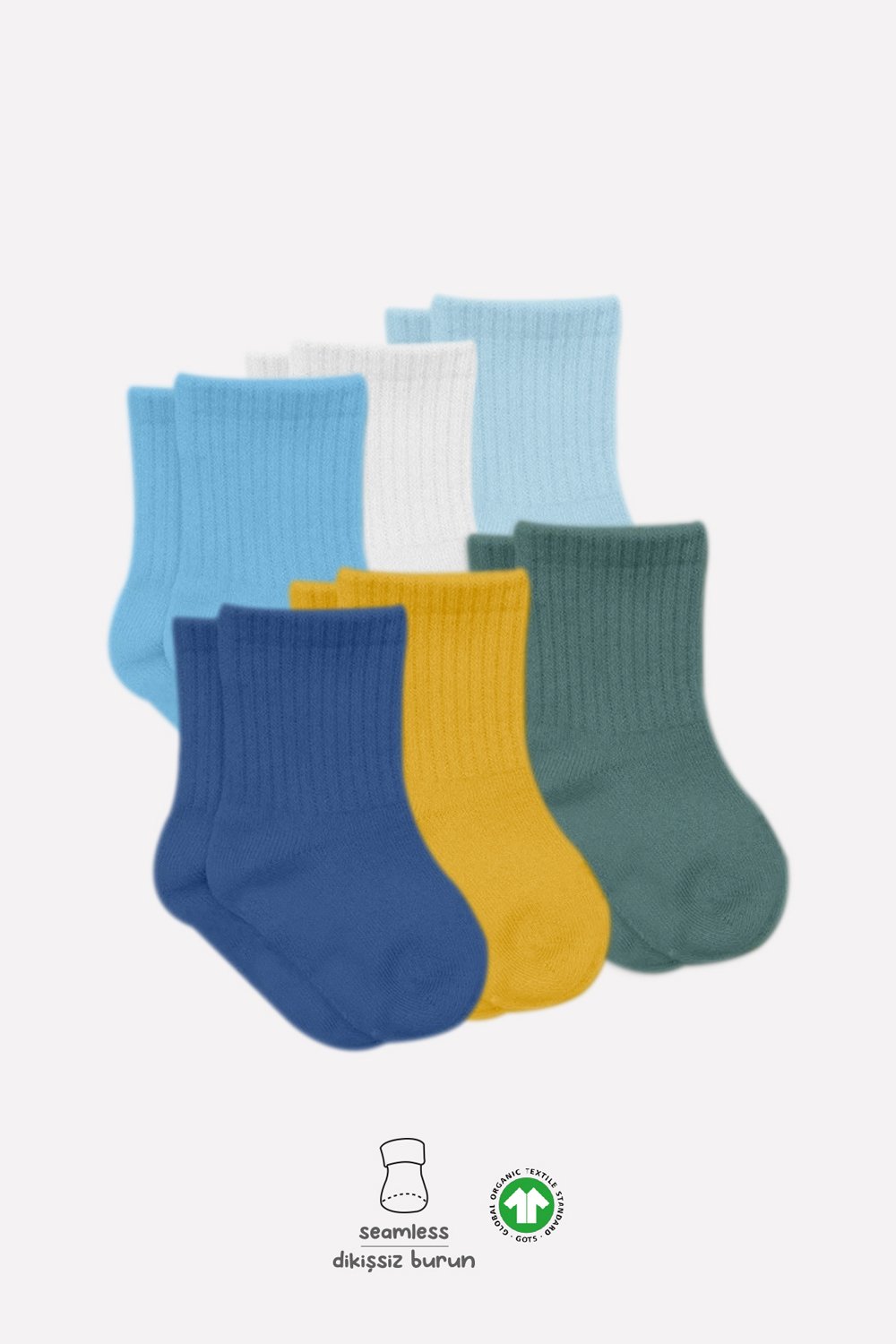 Bistyle Colors 6-Pairs Combed Flat Quarter Socks (12-24 m) Colored - الصورة 3