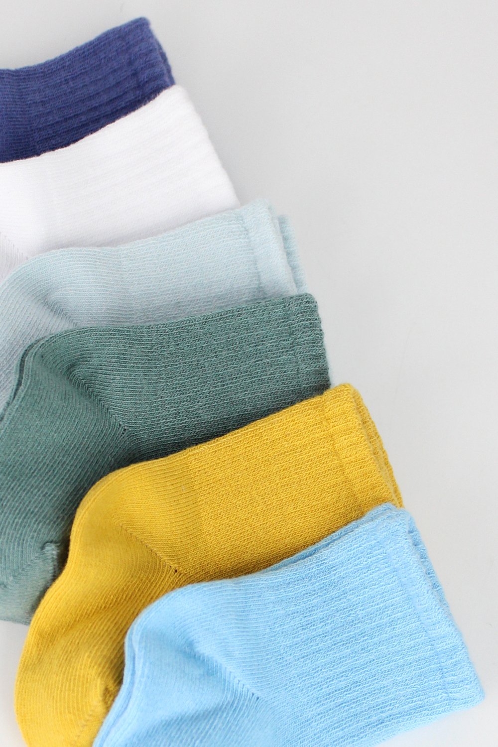 Bistyle Colors 6-Pairs Combed Flat Quarter Socks (12-24 m) Colored - الصورة 5