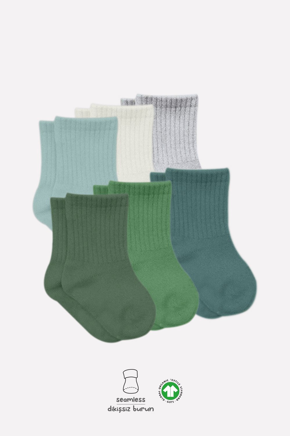 Bistyle Colors 6-Pairs Combed Flat Quarter Socks (12-24 m) Colored - Image 3