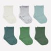 Bistyle Colors 6-Pairs Combed Flat Quarter Socks (24-36 m) Colored