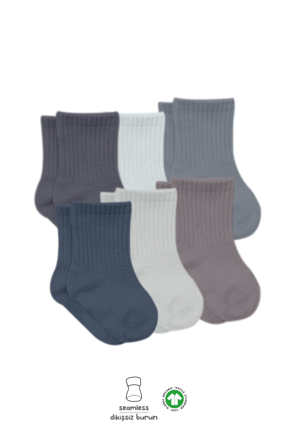 Bistyle Colors 6-Pairs Combed Flat Quarter Socks (6-12 m) Colored - الصورة 3