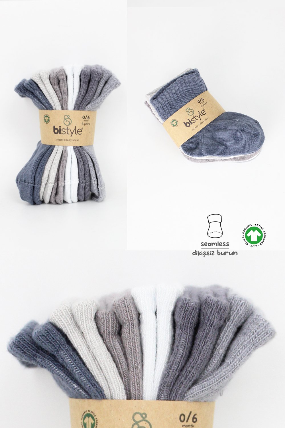 Bistyle Colors 6-Pairs Combed Flat Quarter Socks (6-12 m) Colored - الصورة 7