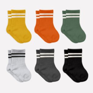 Bistyle 6-Pairs Combed Circlip Quarter Socks (0-6 m) Colored