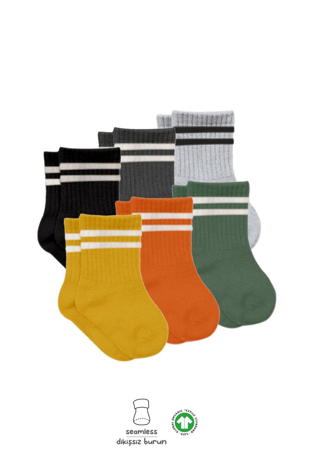 Bistyle 6-Pairs Combed Circlip Quarter Socks (0-6 m) Colored - Image 3