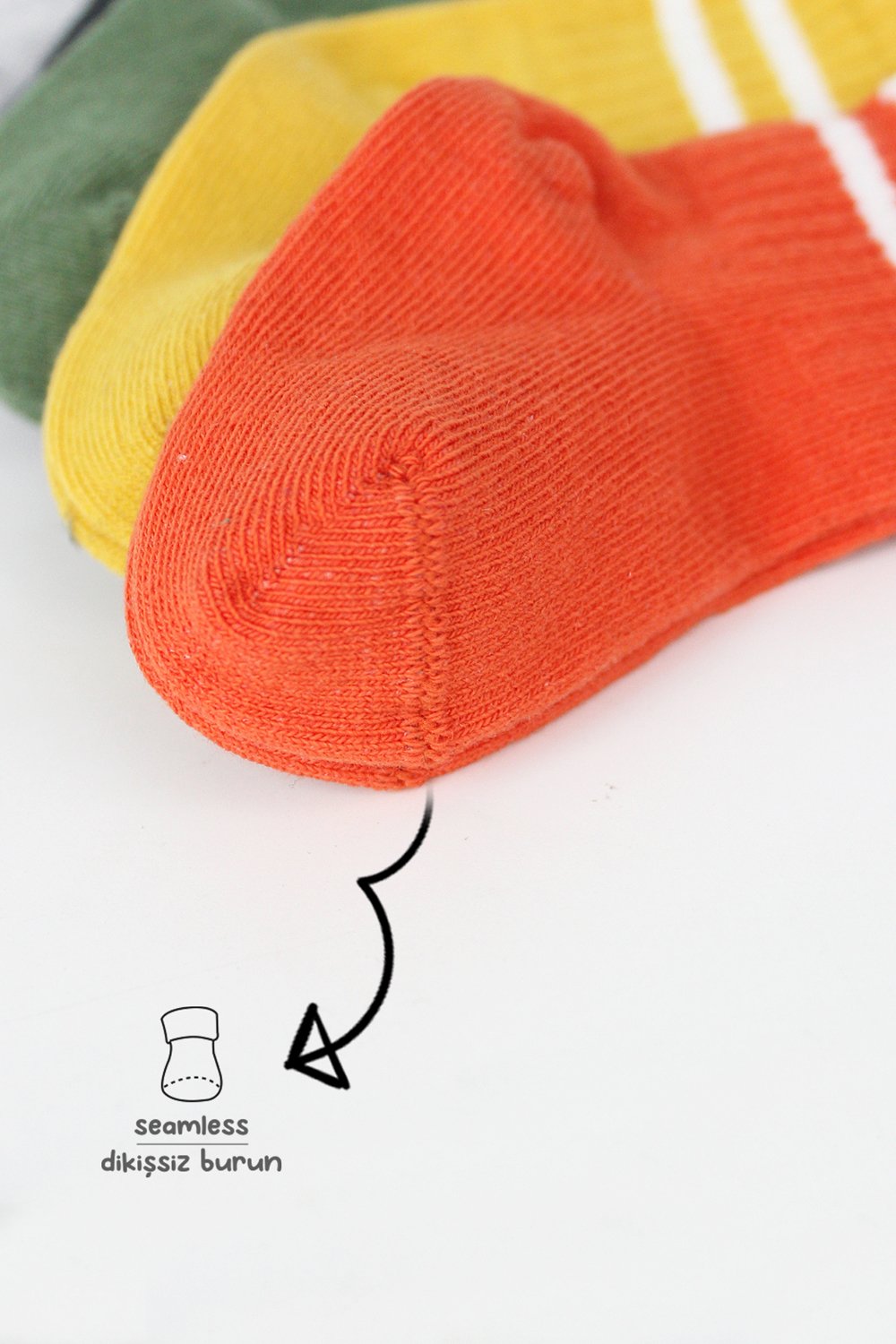 Bistyle 6-Pairs Combed Circlip Quarter Socks (0-6 m) Colored - Image 4