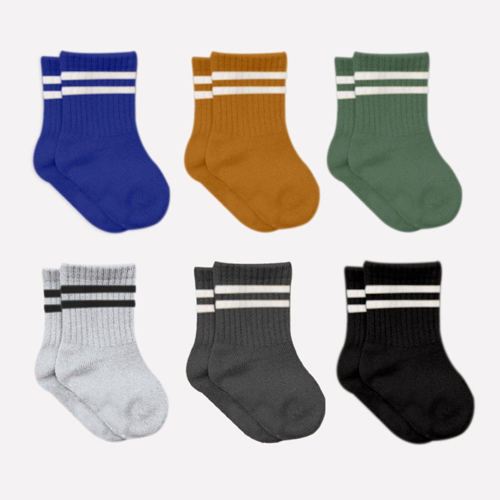 Bistyle 6-Pairs Combed Circlip Quarter Socks (0-6 m) Colored