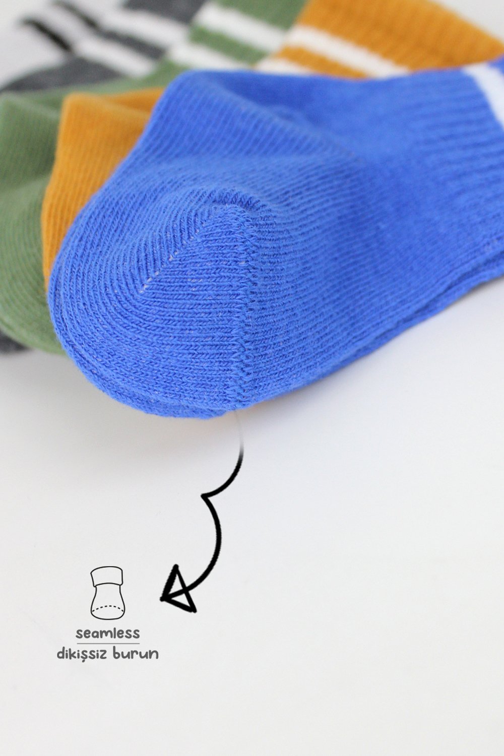 Bistyle 6-Pairs Combed Circlip Quarter Socks (0-6 m) Colored - الصورة 4