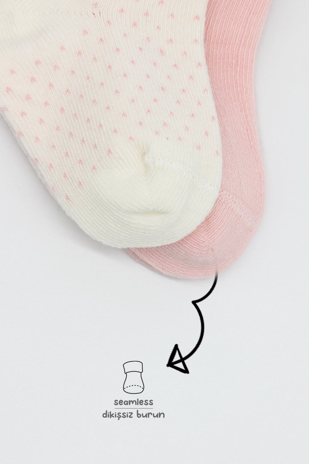Bistyle Organic 2-Pairs Combed Socks (6-12 m) Pink - الصورة 4