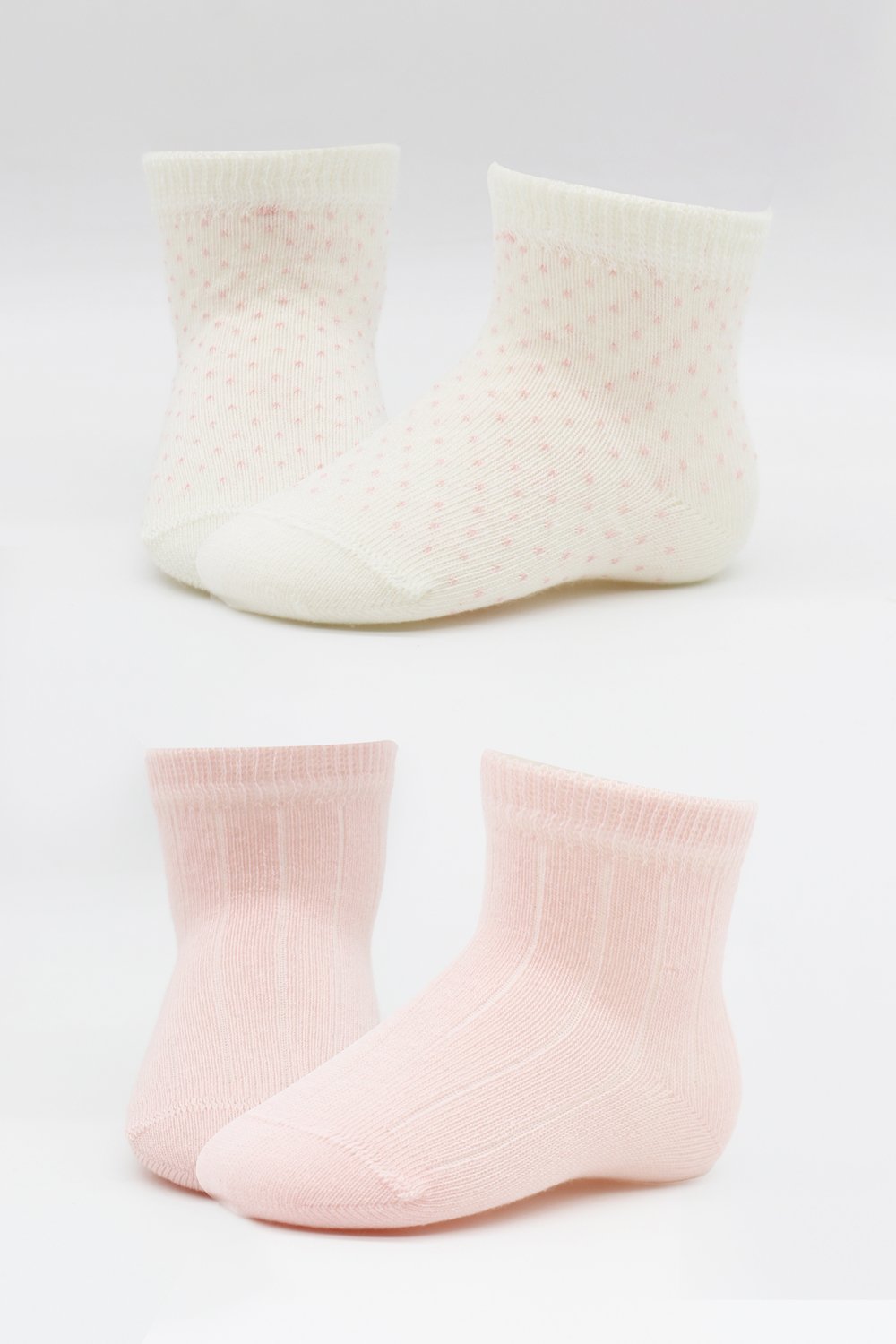 Bistyle Organic 2-Pairs Combed Socks (6-12 m) Pink - الصورة 5